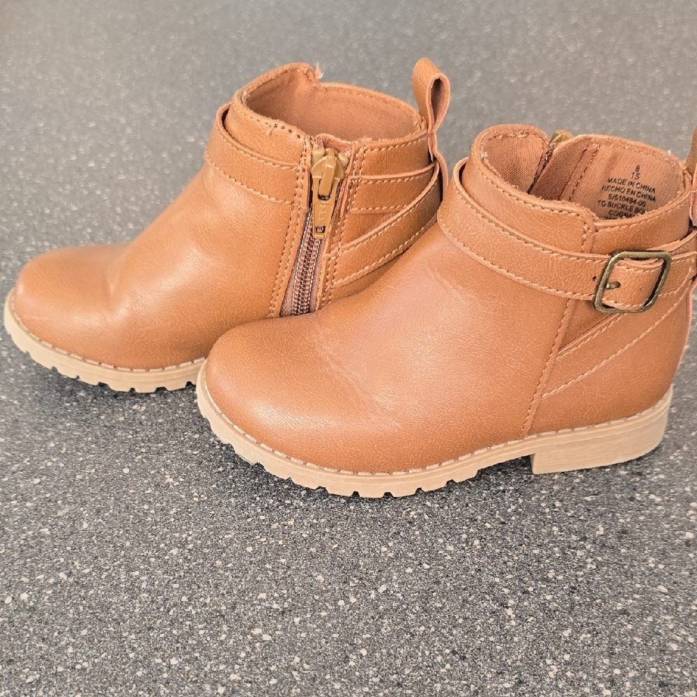 Kids Tan Ankle Boots